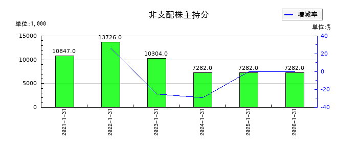 ネオジャパンの非支配株主持分の推移