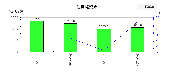 ネオジャパンの使用権資産の推移