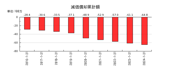 ネオジャパンの減価償却累計額の推移