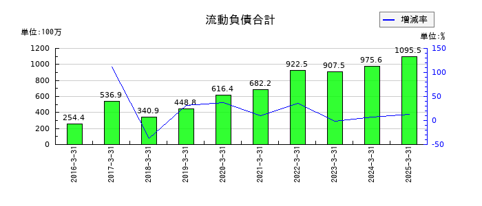 ダブルスタンダードの流動負債合計の推移