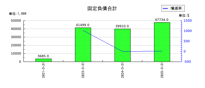 ダブルスタンダードの固定負債合計の推移
