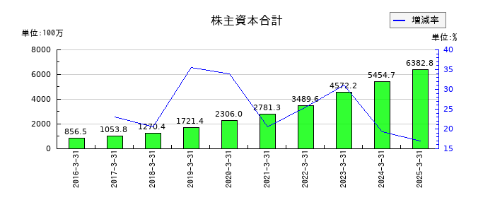 ダブルスタンダードの株主資本合計の推移