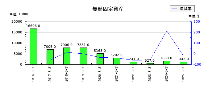 オープンドアの無形固定資産の推移