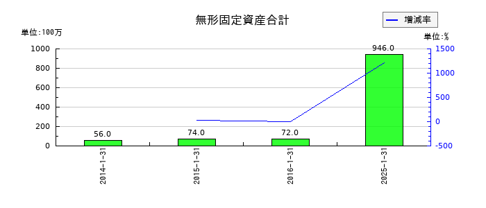 イムラの無形固定資産合計の推移