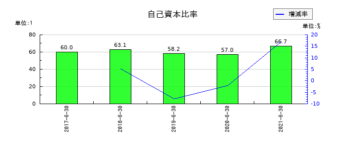 バリューデザインの自己資本比率の推移