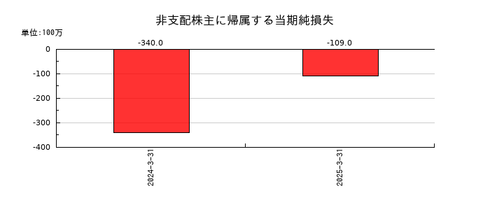 トクヤマの非支配株主に帰属する当期純損失の推移