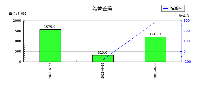 フィーチャの為替差損の推移