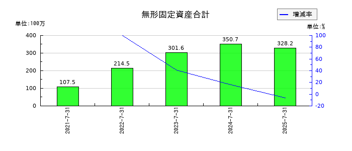 ブレインズテクノロジーの無形固定資産合計の推移