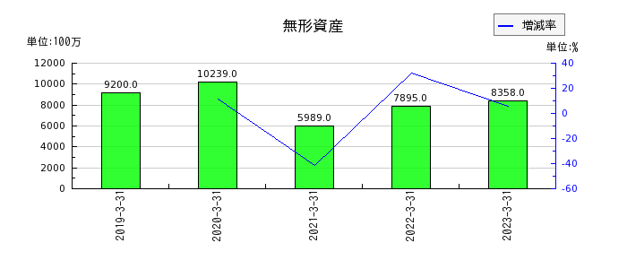 日本触媒の無形資産の推移