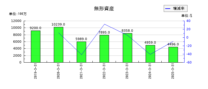 日本触媒の無形資産の推移