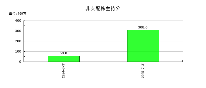 ビジョナルの非支配株主持分の推移