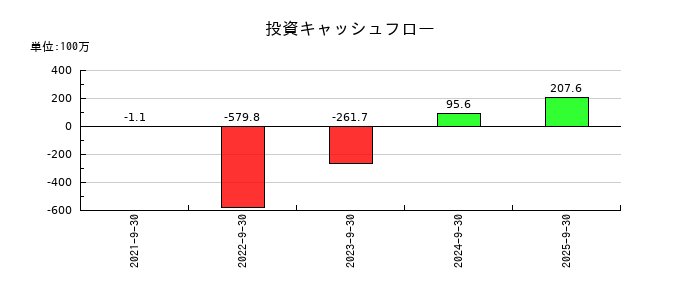 ネオマーケティングの投資キャッシュフロー推移