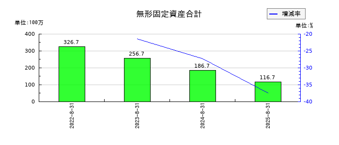 ワンダープラネットの無形固定資産合計の推移