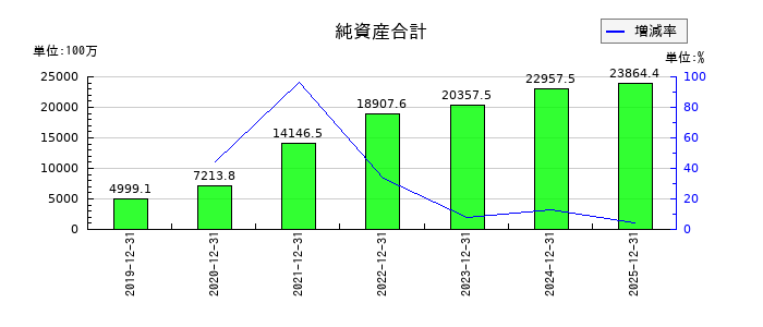 恵和の純資産合計の推移