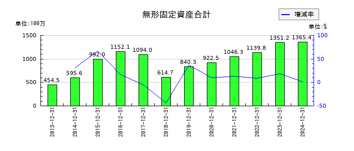 ソルクシーズの無形固定資産合計の推移