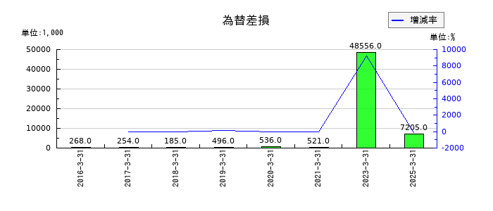 Eストアーの為替差損の推移