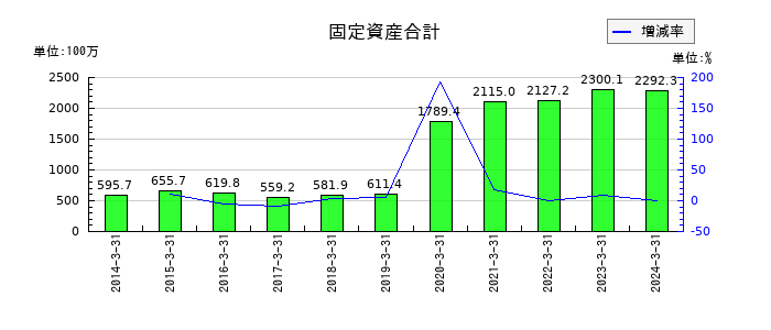 テスクの固定資産合計の推移