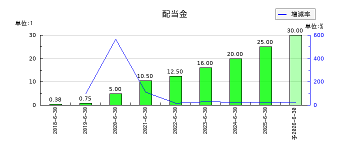 システムサポートホールディングスの年間配当金推移