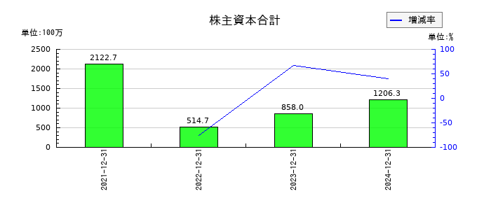 ブロードエンタープライズの株主資本合計の推移