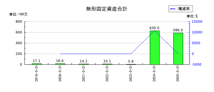カオナビの無形固定資産合計の推移
