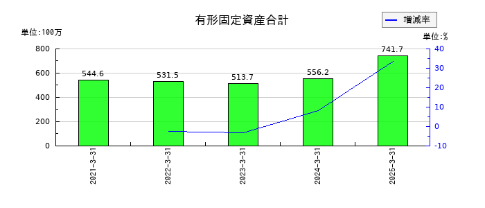 サイバートラストの有形固定資産合計の推移