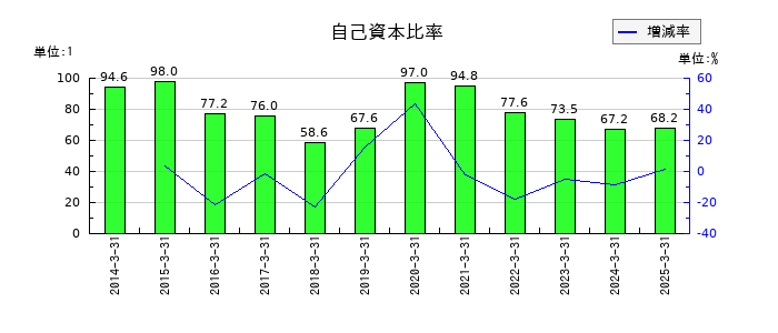ＮＡＮＯホールディングスの自己資本比率の推移