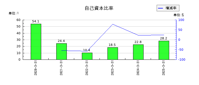ワシントンホテルの自己資本比率の推移