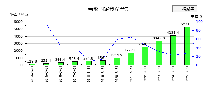 エフアンドエムの無形固定資産合計の推移