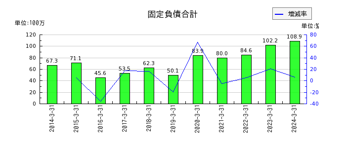 山田コンサルティンググループの無形固定資産合計の推移