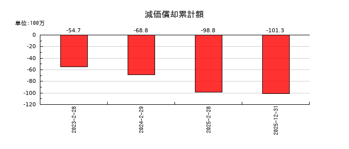 ティムスの減価償却累計額の推移