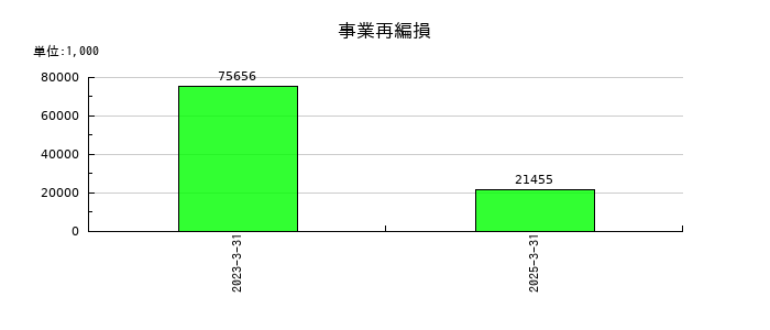 アイビー化粧品の事業再編損の推移