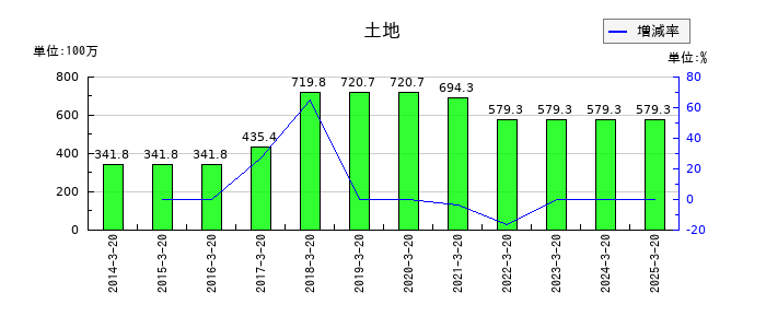 アジュバンホールディングスの土地の推移