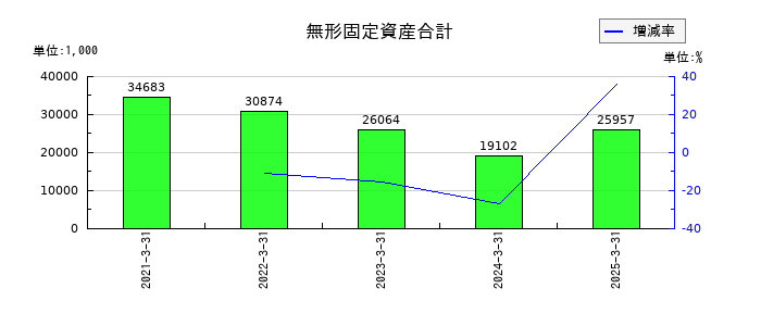 アルマードの無形固定資産合計の推移