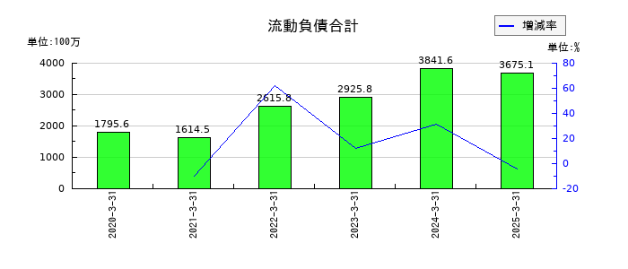 ヴィスの負債合計の推移