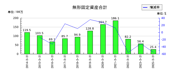 ジオスターの無形固定資産合計の推移