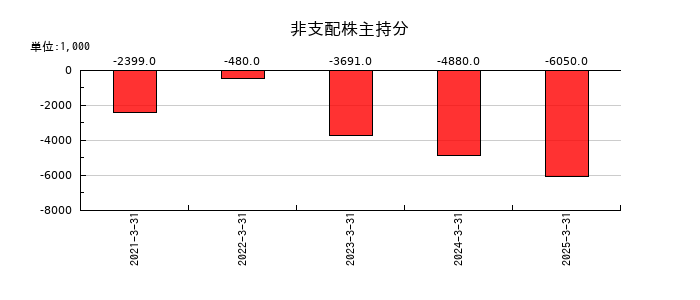 ヤマックスの非支配株主持分の推移