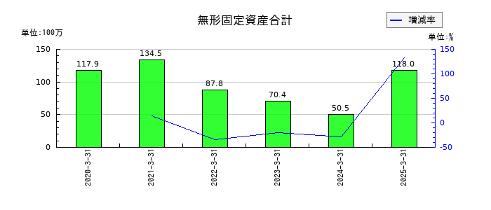 日本インシュレーションの無形固定資産合計の推移
