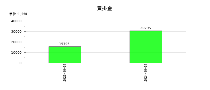 エコナビスタの買掛金の推移