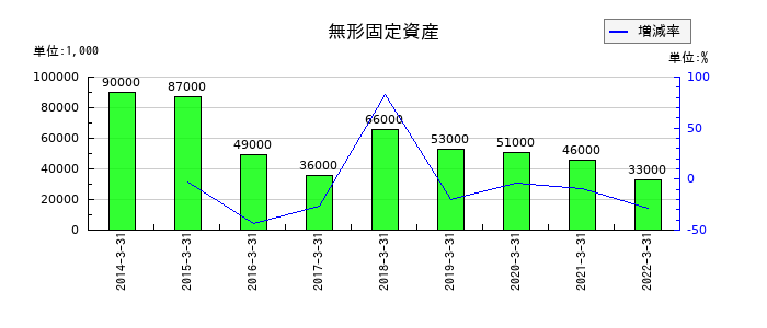 東京特殊電線の無形固定資産の推移