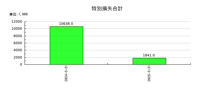 ＳＴＧの特別損失合計の推移