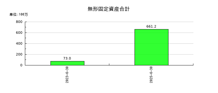 クラダシの無形固定資産合計の推移