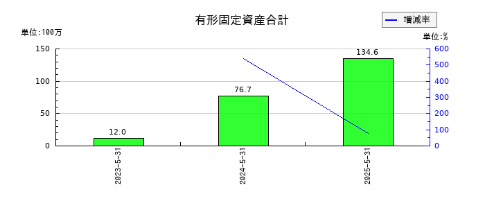 ジーデップ・アドバンスの有形固定資産合計の推移