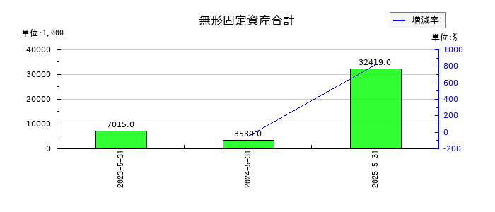 ジーデップ・アドバンスの無形固定資産合計の推移