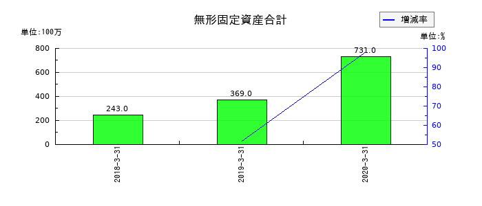 OSJBホールディングスの無形固定資産合計の推移