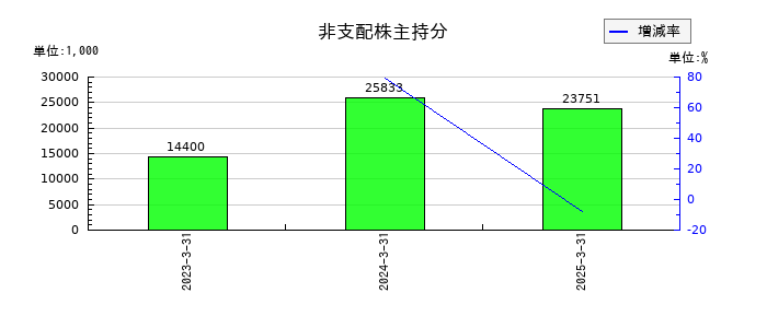 トーアミの非支配株主持分の推移