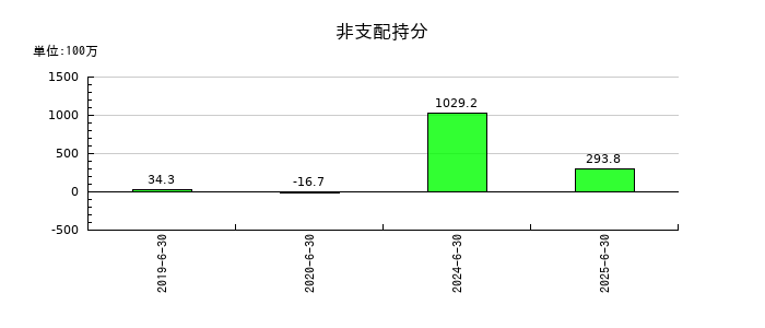 アドベンチャーの非支配持分の推移