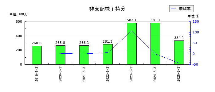 エクストリームの非支配株主持分の推移