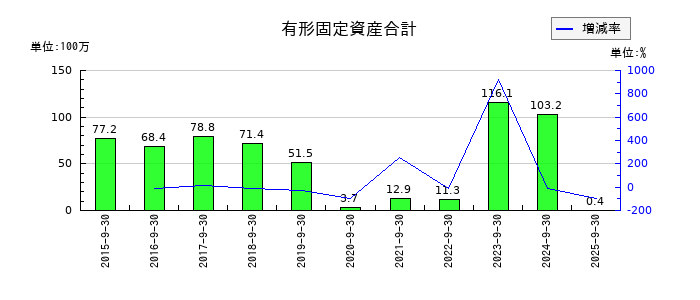 リンクバルの有形固定資産合計の推移
