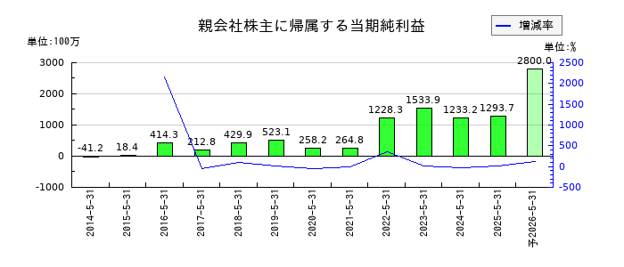 ERIホールディングスの通期の純利益推移