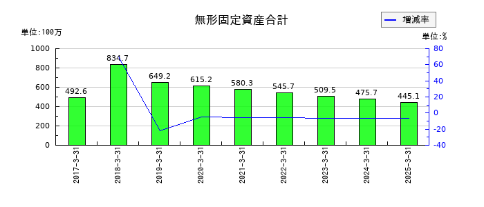 エンバイオ・ホールディングスの無形固定資産合計の推移